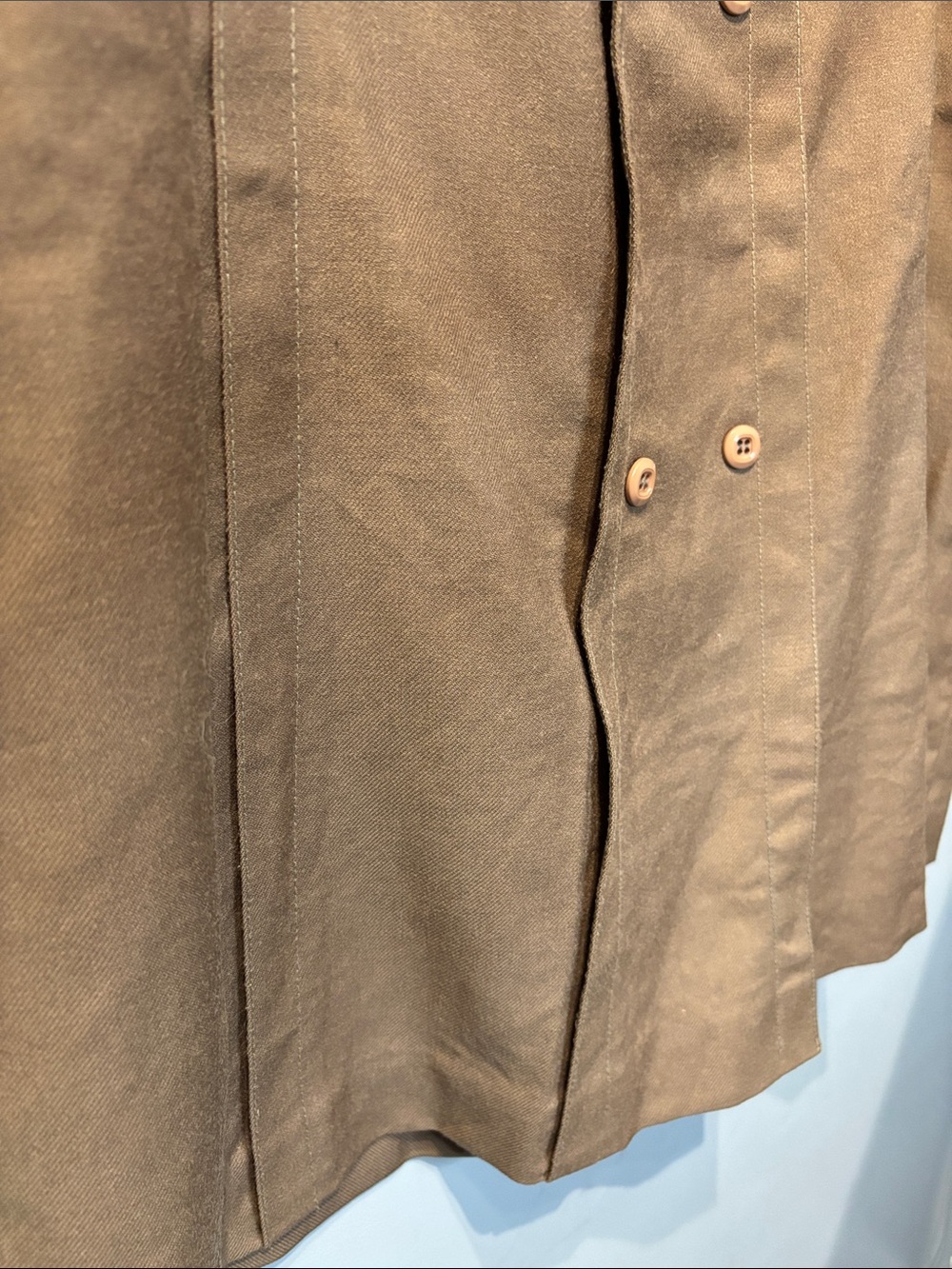 Vintage 100% Virgin Wool Brown Pleated Skirt - Picture 5 of 8